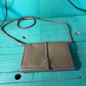 Fossil Green Leather Crossbody Bag